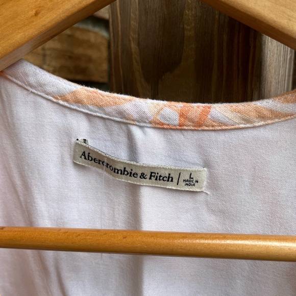 Abercrombie & Fitch Orange Floral Tie-Front Blouse - Picture 4 of 5